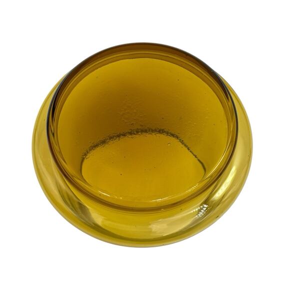 Vintage Amber Glass Apothecary Jar Candy Dish With Lid READ - Picture 10 of 10